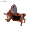مبل تک نفره چوبی طرح کرگدن ZDN-1005WL